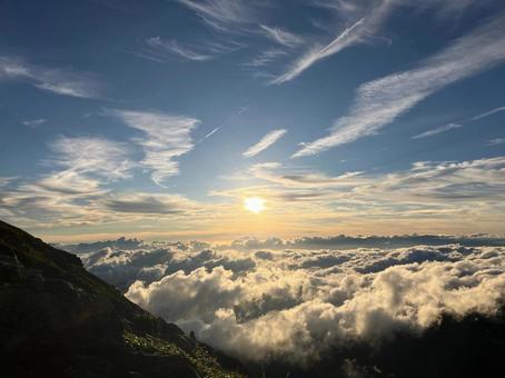 荒川中岳山頂より 夕日8 荒川中岳山頂より 夕日8 夕日,夕焼け,日没の写真素材