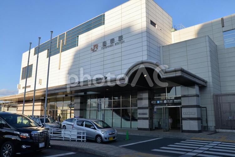 東海道新幹線　豊橋駅　016 こだま,ひかり,スピードの写真素材