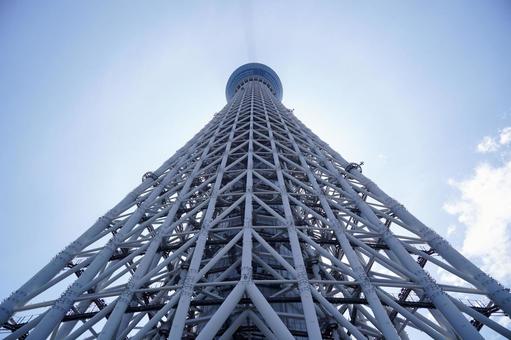 快晴の空にそびえるスカイツリー 快晴の空にそびえるスカイツリーの写真