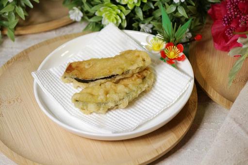 なすの天ぷら 美味しい,おいしい,料理の写真素材