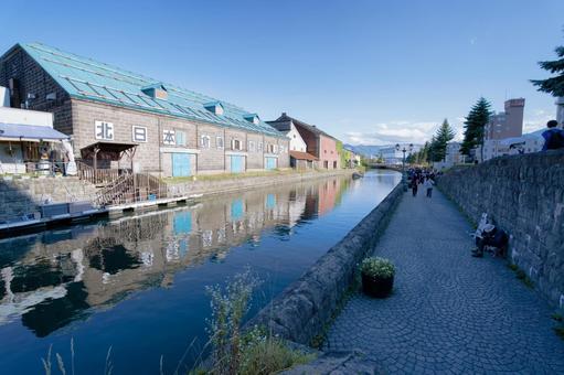 Photo, otaru canal, tourist spot, water mirror, 
