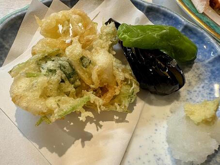 天ぷら 天ぷら,ナス,茄子の写真素材