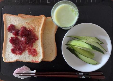 Photo, lunch, strawberry, jam, 