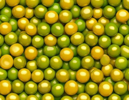 緑と黄色の光沢豆 緑と黄色の光沢豆の写真