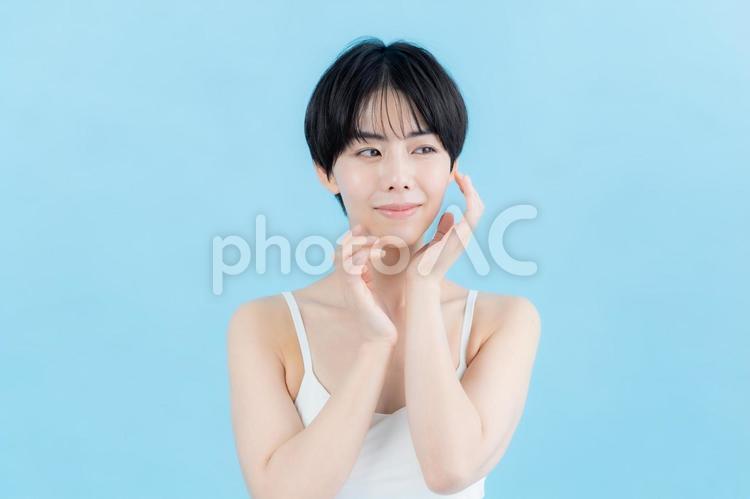 女性の美容イメージ ビューティー,美容,笑顔の写真素材