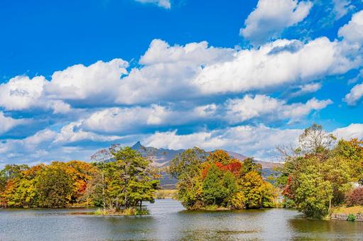 北海道　大沼国定公園　秋の風景 北海道,大沼,函館の写真素材