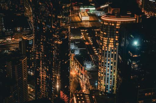 メルボルン夜景と建築照明 夜景,メルボルン,建築の写真素材