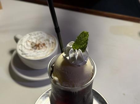 Photo, coffee float, ice, delicious, 