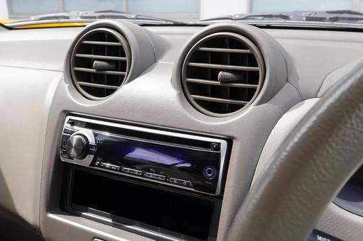 レトロ車の車内装備・エアコン音楽ラジオ レトロ,車,装備の写真素材