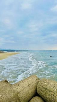 Photo, sea, sky, tetrapod, 