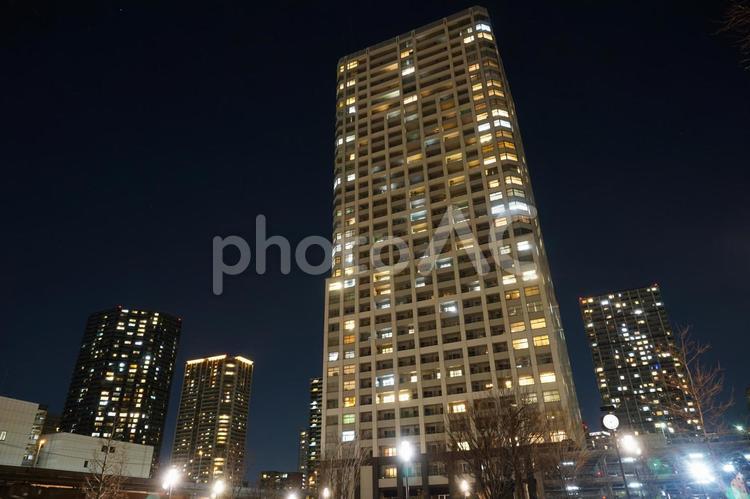TOKYOSEASOUTH　ブランファーレなど　高層マンション　夜景 夜景,ブランファーレ,タワーマンションの写真素材