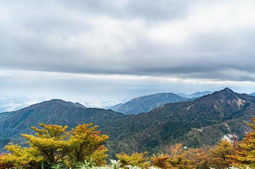 三重　御在所岳　朝陽台広場からの伊勢湾 御在所岳,山,御在所山の写真素材