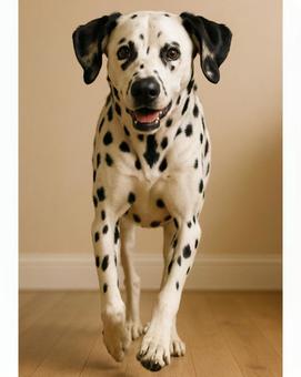 走り出す犬｜ダルメシアン｜屋内の写真