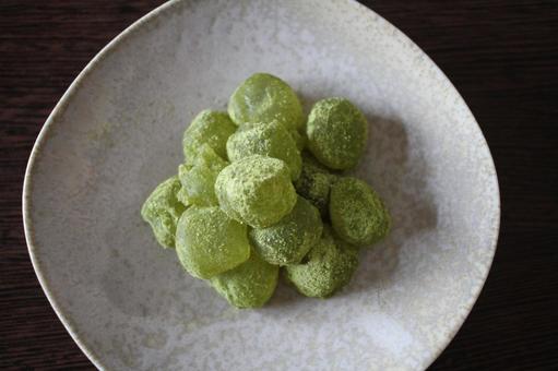Photo, warabimochi, matcha warabi mochi, japanese confectionery, 