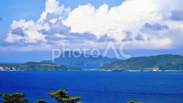 慶良間諸島渡嘉敷島の照山展望台からの風景 照山展望台,渡嘉敷,海の写真素材