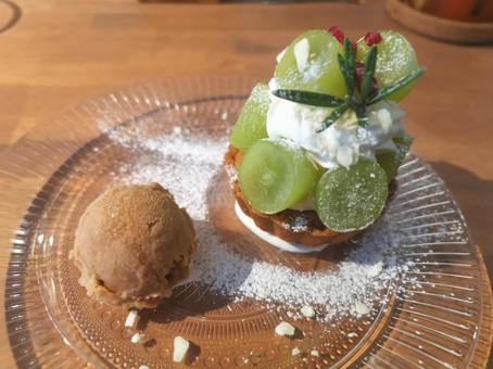 シャインマスカットのケーキ シャインマスカットのケーキ カフェ,喫茶店,cafeの写真素材