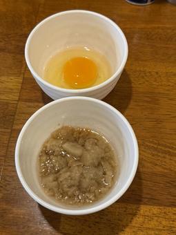 二郎系の卵と脂 二郎系,玉子,脂の写真素材