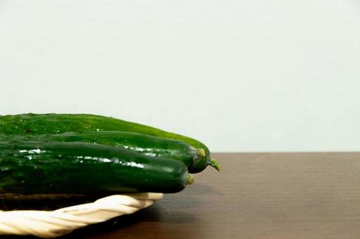 Photo, japanese cucumber (cucumis sativus var. japonica), cucumber, green and yellow vegetables, 
