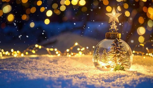 キラキラ輝くクリスマスの写真