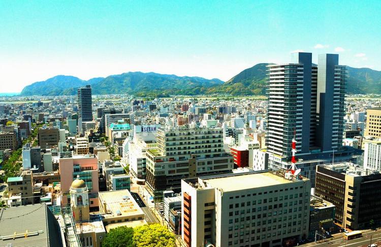 静岡市街地の風景 静岡市,初夏,涼しいの写真素材