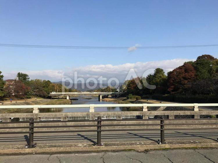 出町柳からの風景 京都,出町柳,橋の写真素材