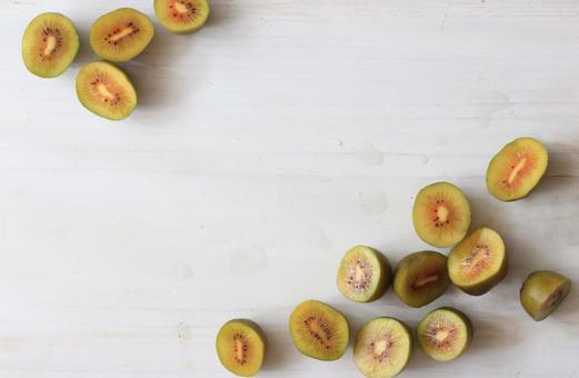 国産の早生キウイフルーツのフレームB キウイフルーツ,フレーム,果物の写真素材