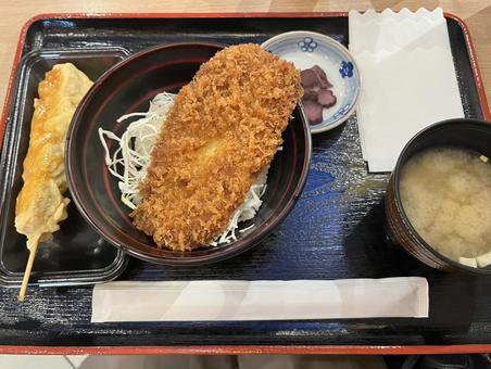 秩父のグルメ 秩父のグルメ わらじかつ丼,みそポテト,秩父の写真素材