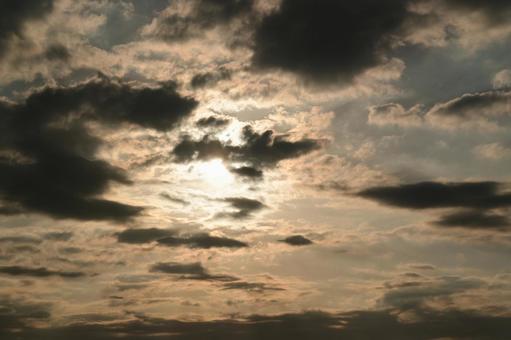 遅い午後の空 空,夕空,雲の写真素材