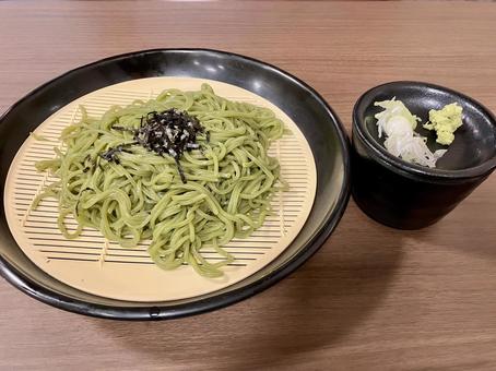 そば そば 茶そば,そば,ネギの写真素材