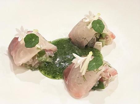 シマアジのカルパッチョ カルパッチョ,アジ,鯵の写真素材