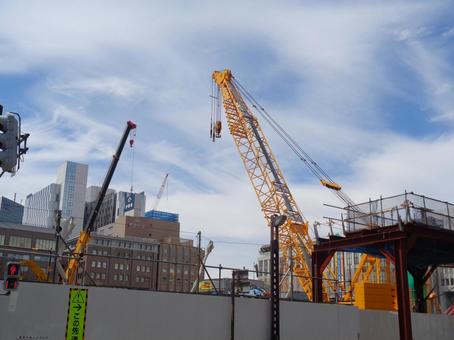 Crane at a construction site, JPG Crane at a construction site, JPG