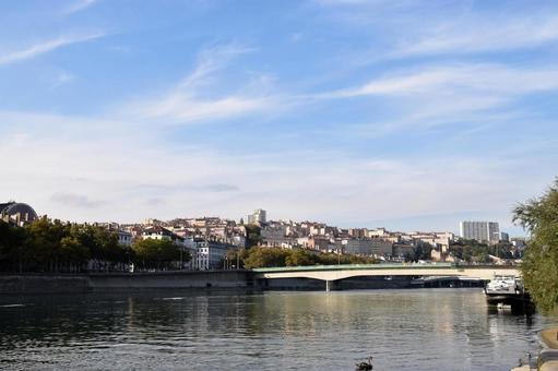 Photo, lyon, rhone river, chuan, 