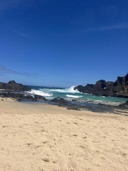 ハワイビーチ ビーチ,海,ハワイの写真素材