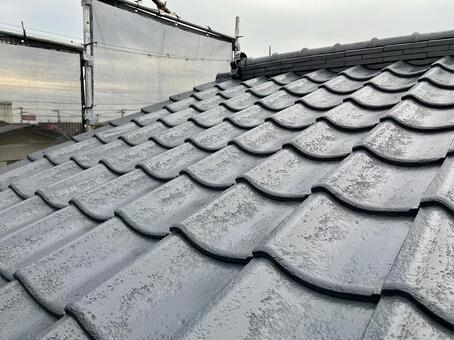 コンクリート瓦塗装後のイメージ② 瓦,コンクリート,塗装の写真素材