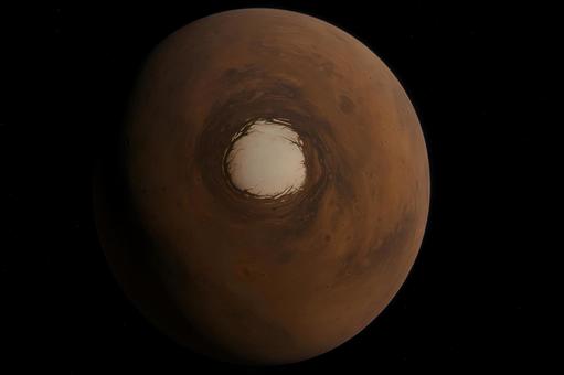 火星極冠の渦模様 火星極冠の渦模様の写真