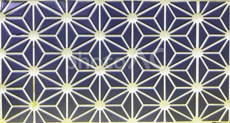 麻の葉文様のタイルのテクスチャ 麻の葉文様,文様,柄の写真素材