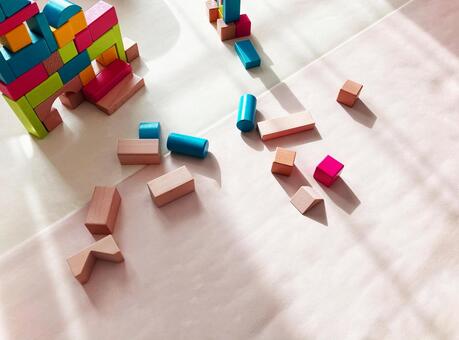 子供の部屋　つみき遊びのイメージ 積み木,おもちゃ,遊びの写真素材