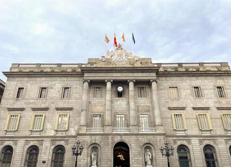 バルセロナ市庁舎（ゴシック地区） バルセロナ,スペイン,バルセロナ市庁舎の写真素材