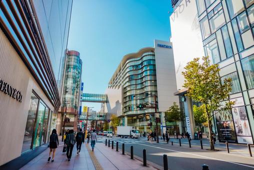 【福岡】天神の街並み 福岡,天神,ショッピングモールの写真素材