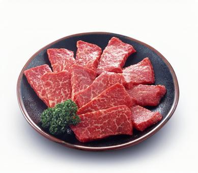 焼き肉用牛肉 皿盛り 焼き肉用牛肉 皿盛り 焼き肉用,牛肉,ロースの写真素材
