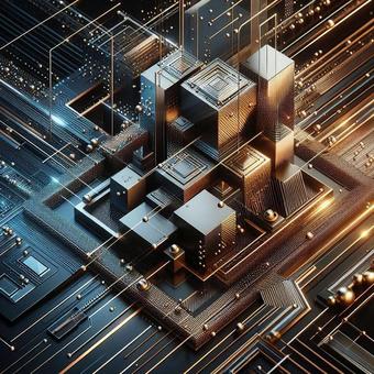 幾何学ハイテク金属NFTスタイルアート　の写真