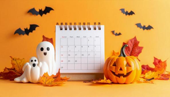 10月のカレンダー ハロウィンイメージ 10月のカレンダー ハロウィンイメージの写真