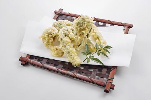 こごみの天ぷら こごみの天ぷら こごみの天ぷら,こごみ,草蘇鉄の写真素材