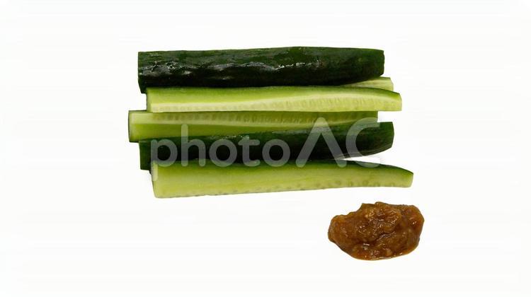 きゅうりの味噌野菜スティック（背景透過） きゅうり,味噌,野菜スティックの写真素材