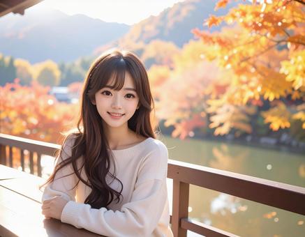 テラス席で休憩 テラス席で休憩の写真