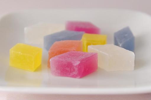 琥珀糖 琥珀糖 琥珀糖,和菓子,寒天の写真素材