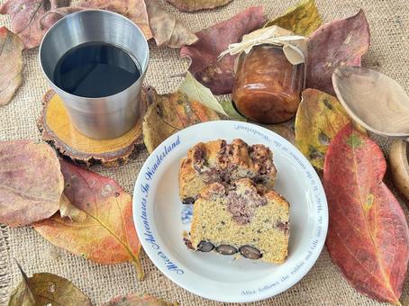 あんこと黒豆のパウンドケーキ パウンドケーキ,ケーキ,カフェの写真素材