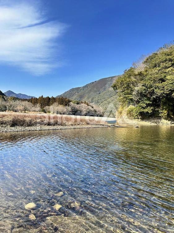 新宮市　熊野川　冬の河川 新宮市,熊野川,冬の河川の写真素材