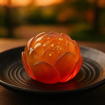 幻想的なゼリーフラワー 蓮 オレンジ 幻想的なゼリーフラワー 蓮 オレンジの写真