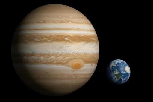 木星と地球の比較 木星と地球の比較の写真